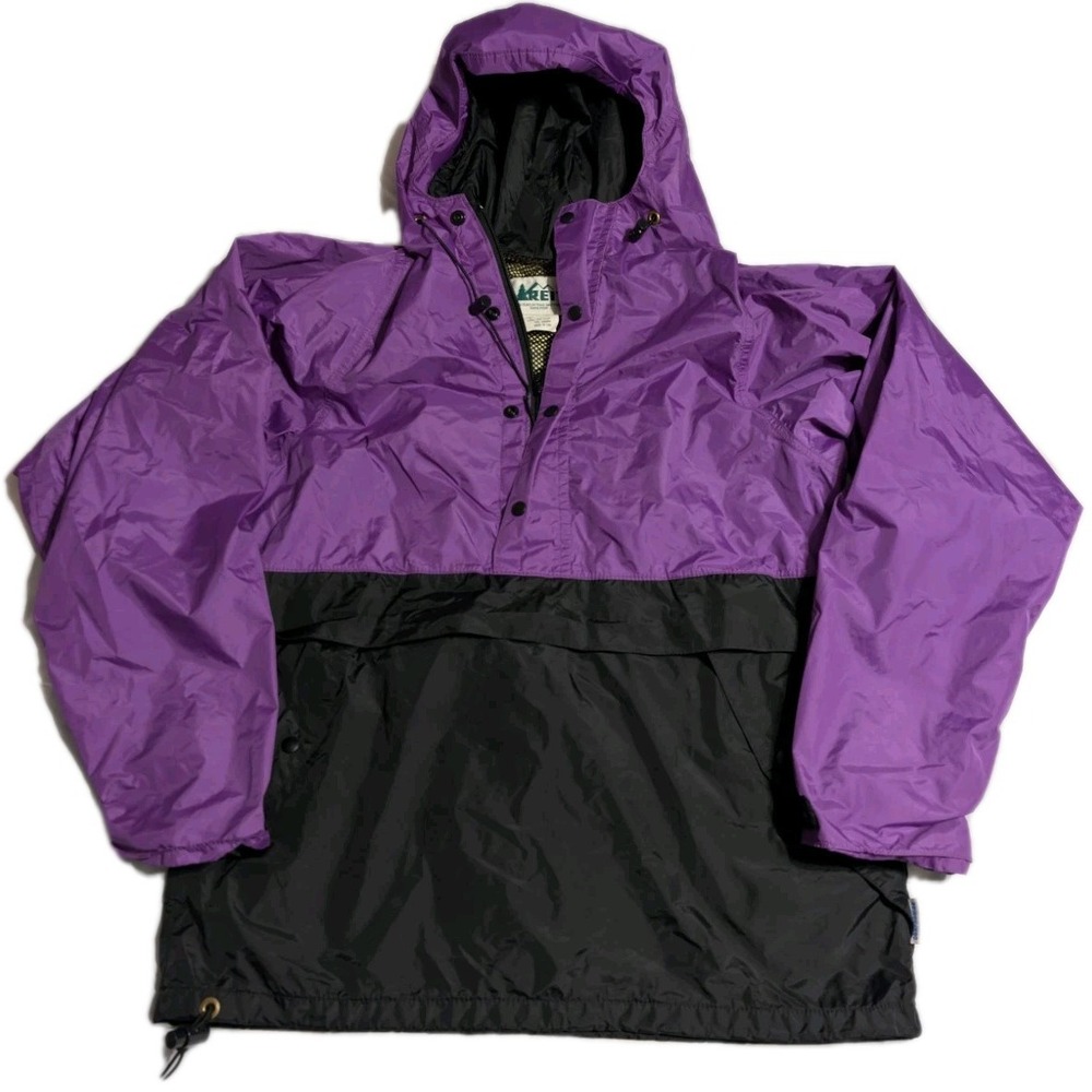 REI‎ GORE-TEX Anorak Jacket Purple Black Made in USA Men's Medium